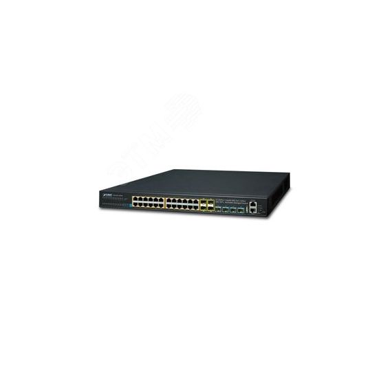 Коммутатор управляемый L3 PoE 24 порта 10/100/1000 Мб/с, 4хSFP, 4хSFP+, 370 Вт PLANET SGS-6341-24P4X