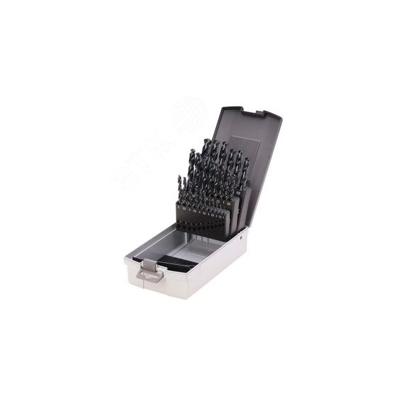 Набор сверл по металлу 1-13мм 25шт DIN338 HSSE-Co8 TiALN 130 градусов (пластиковый кейс) Ruko 281215EFRO
