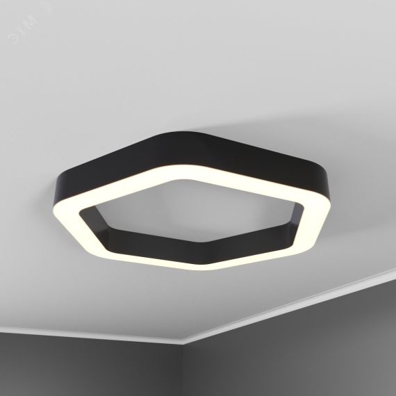 Светильник светодиодный RVE-LBX-HOLE-HEXA-SOFT-1400-N (Шестиугольник закругл. с отв. 1400х1287х100мм S80мм 102Вт Накладной 4000К Белый) RVElektro RVE00001414