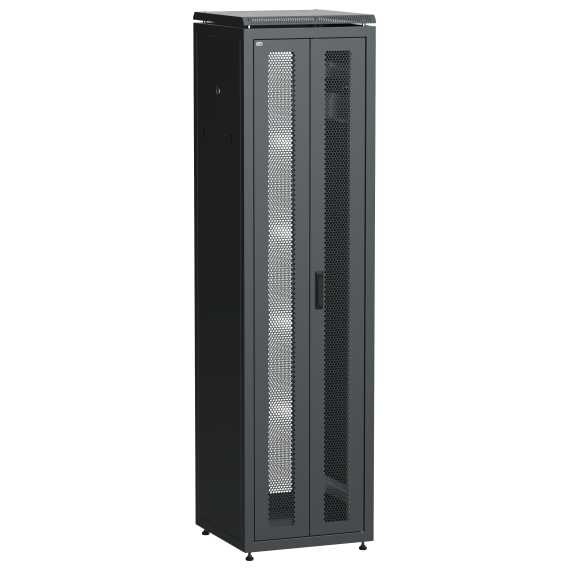 ITK LINEA N Шкаф сетевой 19" 47U 600х600мм двери передняя перфорированная задняя двустворчатая перфорированная черный