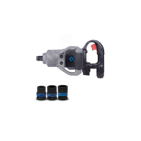 Гайковерт пневматический ударный 3/4', 2170 Нм, в комплекте 3 торцевые головки King Tony P33671-160B