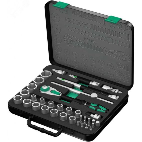 Набор с трещоткой 8100 SC 2 Zyklop Speed DR 1/2 37 предметов WERA WE-003645