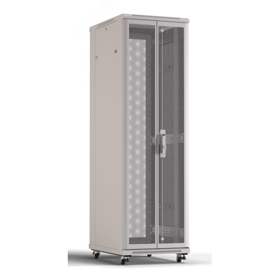 Шкаф напольный 19-дюймовый 22U 1166x600х600 мм (ВхШхГ)перфорированные двери Hyperline TTR-2266-DD-RAL7035