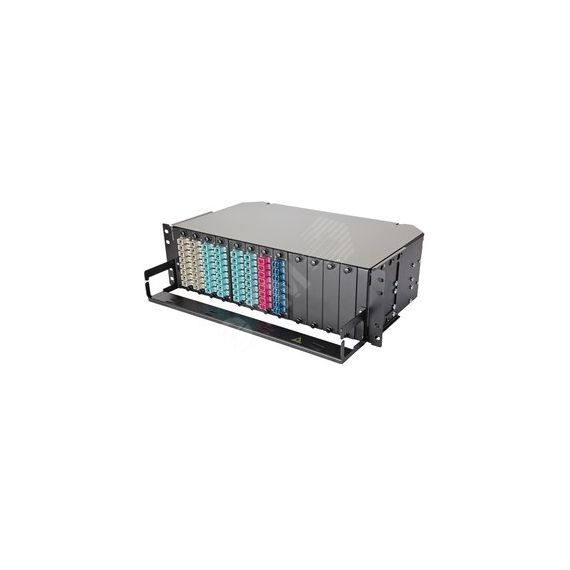Панель коммутационная корпус 12 x 8 адаптеров 50/125 OM4 Eurolan 47K-12-40-SC-72-11BL