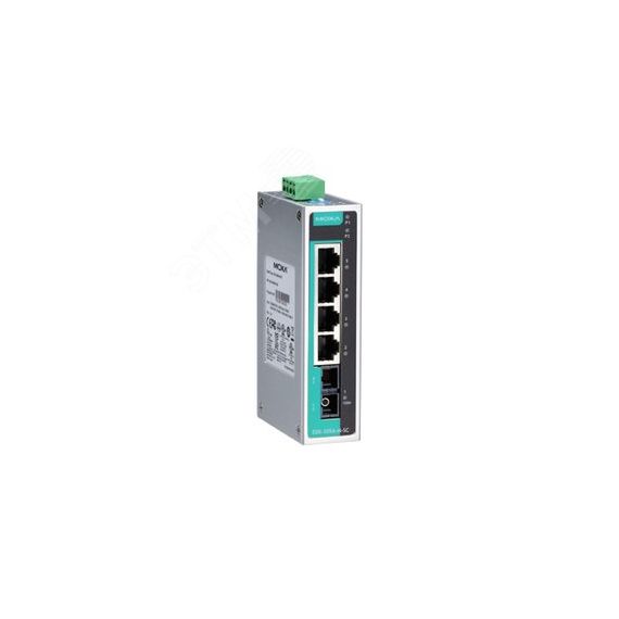 Коммутатор 4 x 10/100BaseTX, 1 x 100BaseFX (одномодовое оптоволокно) в металлическом корпусе MOXA EDS-205A-S-SC