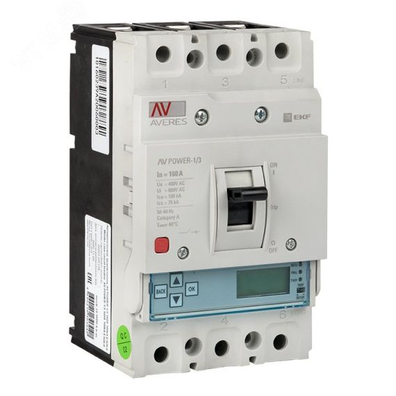 Автоматический выключатель AV POWER-1/3 160А 100kA ETU6.0 AVERES EKF mccb-13-160H-6.0-av