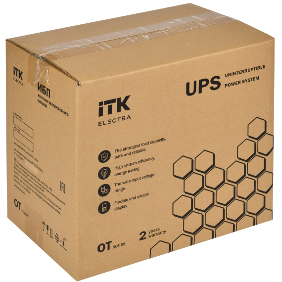 ITK ELECTRA OT ИБП однофазный онлайн 2кВА/2кВт LCD дисплей 48VDC 4хС13 с АКБ 4х9AH USB EPO RS232 SNMP слот Tower