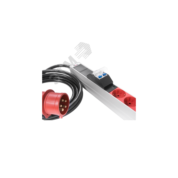 Блок розеток вертикальный, мониторинг, измерение, 3 фазы 16А, 24S, 1820 мм, вх IEC 309, шнур 3м REM R-MC8-3x16-24S-MI-1820-3-3PN