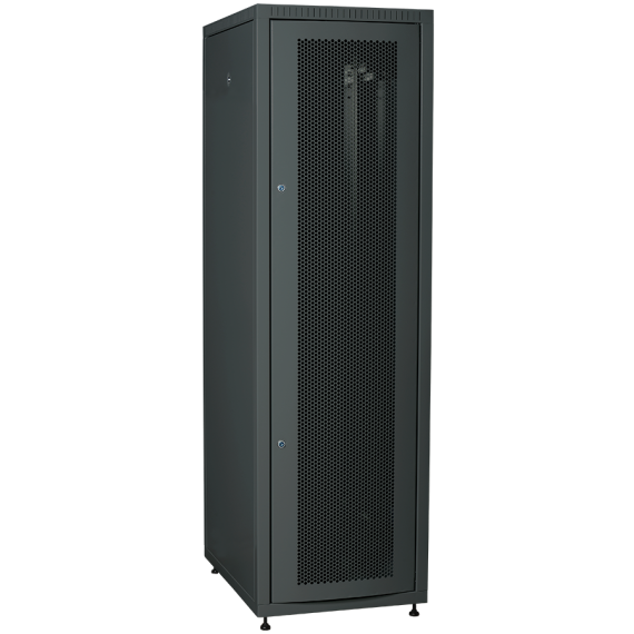 ITK LINEA E Шкаф напольный сетевой 19" 42U 600х800мм перфорированная передняя дверь задняя металлическая черный