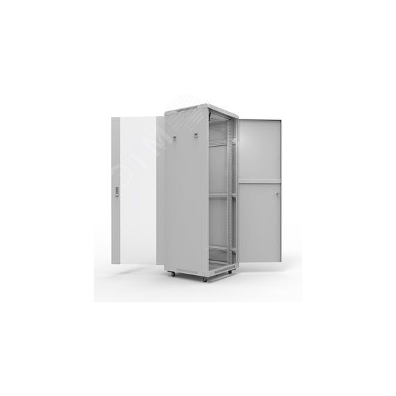 Шкаф напольный 19 Standart 47U 0.6х0.6м стекло-металл RAL 7035 из 2 частей, REXANT 04-2304