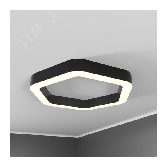 Светильник светодиодный RVE-LBX-HOLE-HEXA-SOFT-400-N (Шестиугольник закругл. с отв. 400х368х100мм S80мм 24Вт Накладной 4000К Белый) RVElektro RVE00001416