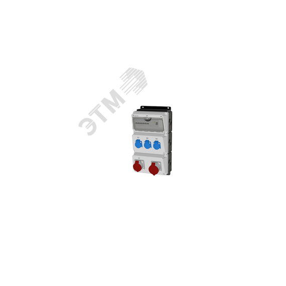 Комбинация розеток , Вход М40, клеммы, УЗО 4P/63A/30mA, 1xCEE32A5p, 1xCEE16A5p, 3xSchuko16A, IP44. INPIN 1603004