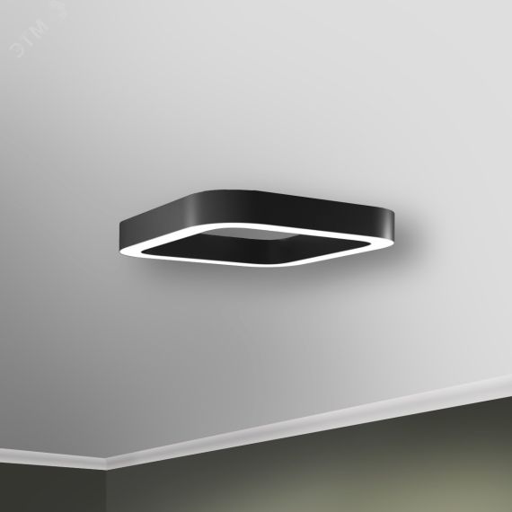 Светильник светодиодный RVE-LBX-HOLE-BOX-SOFT-1400-N (Квадрат закругл. с отв. 1400х1400х100мм S80мм 123Вт Накладной 4000К Белый) RVElektro RVE00002017