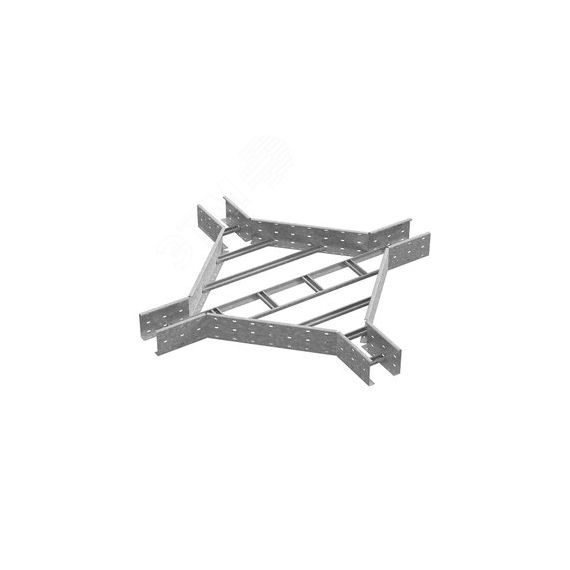 Крестообразный разветвитель для лестничного лотка ЛКР 600х160, толщ. 2,0 мм, Сендзимир цинк OSTEC 033366