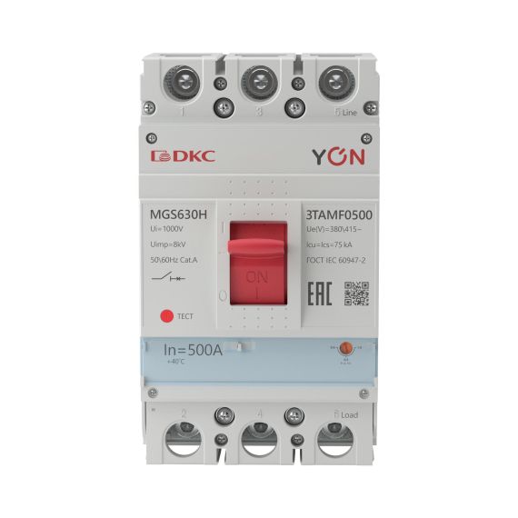 Авт. выкл. YON MGS630 3P 400-500A 75kA