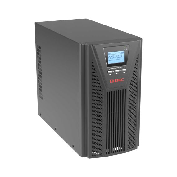 Онлайн ИБП ДКС серии Small Tower, 2000 ВА/1800 Вт, 1/1, 4xSchuko, EPO,USB, RS-232, RJ45, з/у 1А, 6x7Ач
