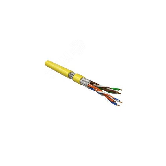 Кабель витая пара экранированная U/FTPкатегория 6 4 пары (26 AWG)многожильный Hyperline UFTP4-C6-P26-IN-LSZH-YL