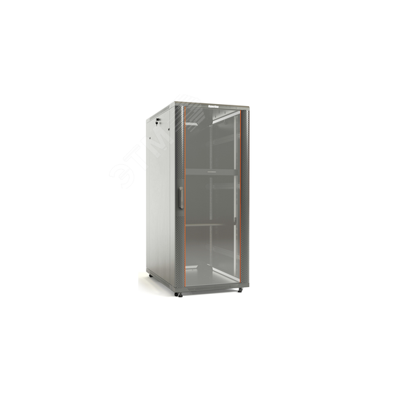 Шкаф напольный 19-дюймовый 27U 1388x600х800 мм (ВхШхГ) передняя дверь сплошная задняя дверь сплошная ручка с замком крыша нового типа цвет черный RAL  Hyperline TTB-2768-SS-RAL9004