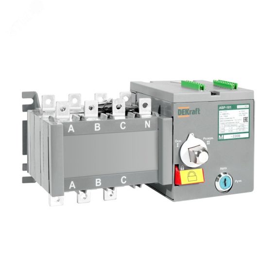 АВР на реверс. выкл.-разъед. и мотор приводом 80A, 2P, 5кА АВР-101 SE (Dekraft) 42008DEK