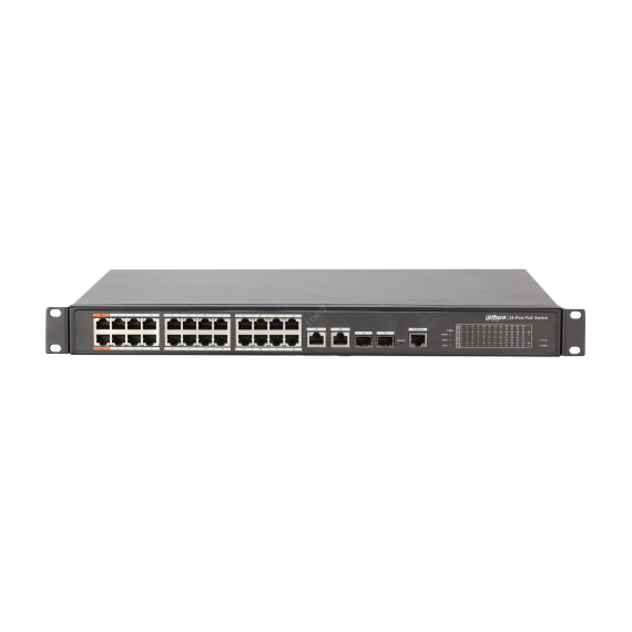 Коммутатор управляемый L2, PoE, 24x100 Мб/с RJ45, 4x1000 Мб/с, 360 Вт Dahua DH-PFS4226-24ET-360