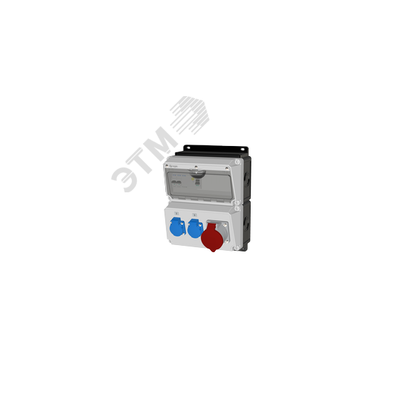 Комбинация розеток , Вход М32, клеммы, УЗО 4P/40A/30mA, 1xCEE32A5p, 2xSchuko16A, IP44. INPIN 1602006