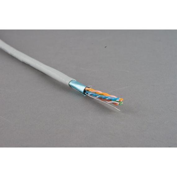 Витая пара экран SFTP SF/UTP категория 5e 4 пары 24 AWG одножильный PVC (305м) Hyperline 47909