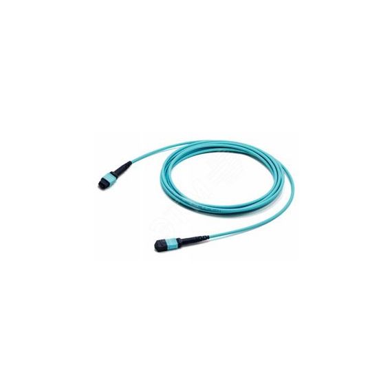 Патч-корд волоконно-оптический МРО (мама)-МРО (мама) 12 волокон тип A 50/125 (OM4) 40/100G LSZH 15 м Hyperline 361687