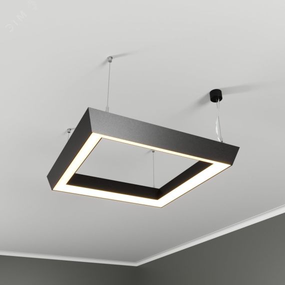 Светильник светодиодный RVE-PLS5070-BOX-TILT-IN-558-P (Квадрат внутрь накл. 30 558x558x83мм сег. 558мм 50x70мм 46Вт подвесной 4000K Анод) RVElektro RVE00000709
