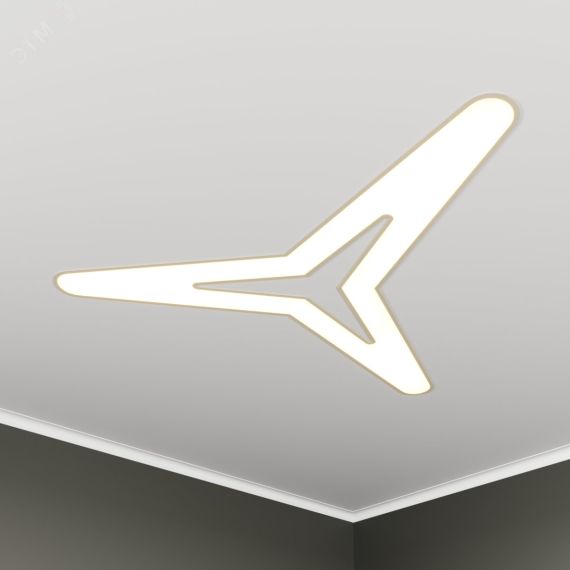 Светильник светодиодный RVE-LBX-HOLE-KASAI-SOFT-1530-V (Трехлучевая звезда закругл. с отв. 1530х1346х100мм S80мм 117Вт встраиваемый 4000K Белый) RVElektro RVE00002938