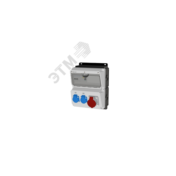 Комбинация розеток , Вход М32, клеммы, УЗО 4P/40A/30mA, 1xCEE16A5p, 2xSchuko16A, IP44. INPIN 1602003