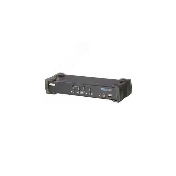 Переключатель KVM настольный, 4 порта, DVI-I, USB, 1920 x 1200 Aten CS1764A