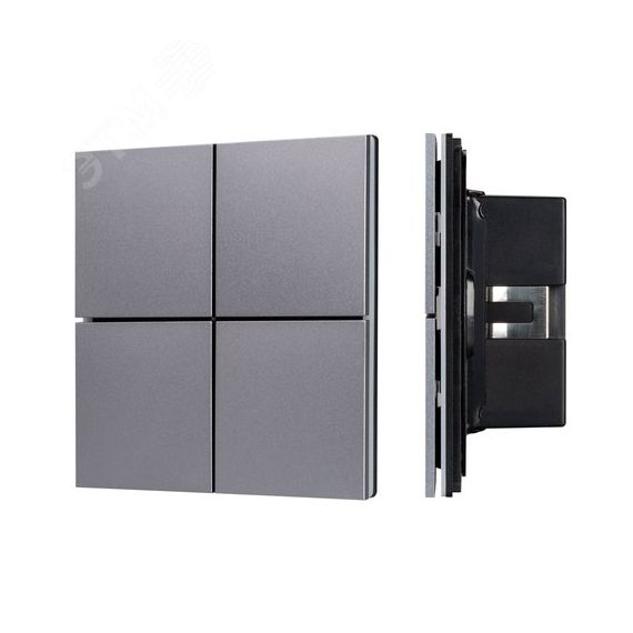 INTELLIGENT ARLIGHT Кнопочная панель KNX-304-23-IN Grey (BUS, Frameless) (IARL, IP20 Металл, 2 года) Arlight 038366