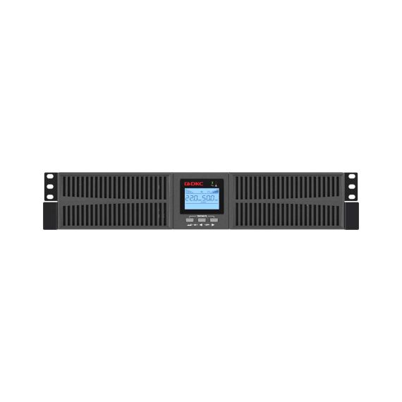 Онлайн ИБП ДКС серии Small Rackmount, 1000 ВА/900 Вт, 1/1, 6xIEC C13,EPO, USB, RS-232, Rack 2U, з/у 6А, без АКБ