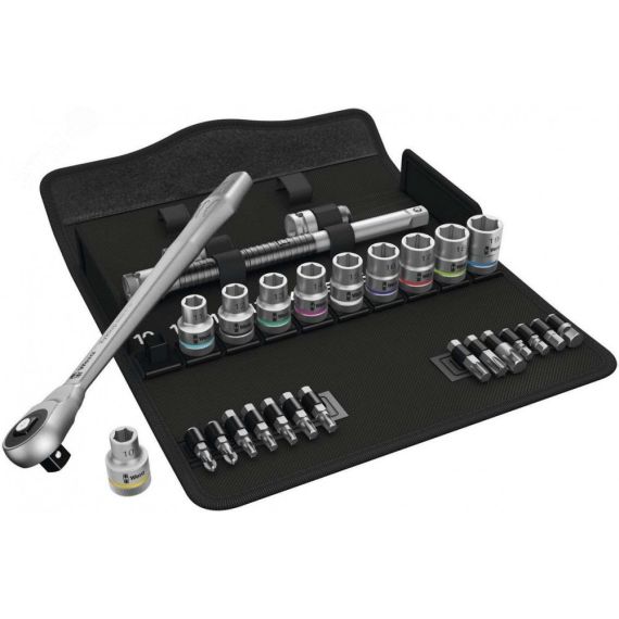 Набор с трещоткой 8100 SC 7 Zyklop Metal Push сдвижной квадрат DR 1/2 28 предметов WERA WE-004077