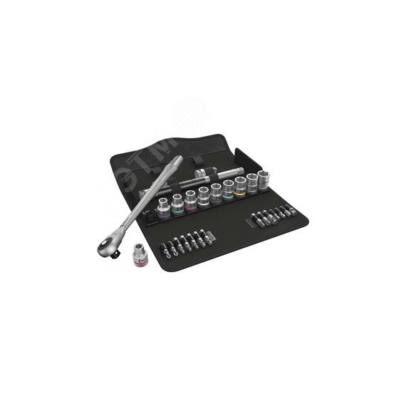 Набор с трещоткой 8100 SC 10 Zyklop Metal Push сдвижной квадрат DR 1/2 28 предметов WERA WE-004080