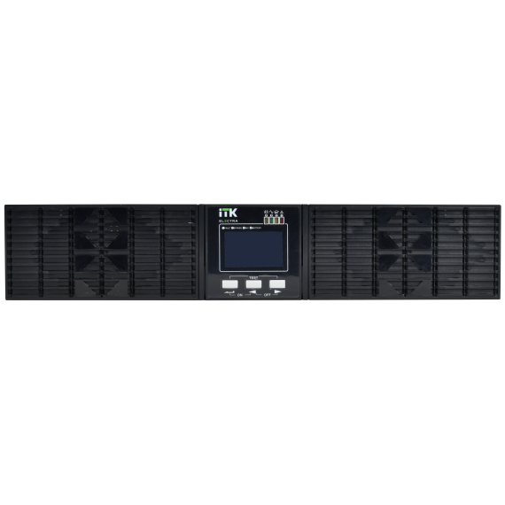 ITK ELECTRA OR ИБП однофазный онлайн 1кВА/1кВт 2U LCD дисплей 36VDC 6хС13 без АКБ с регулируемым зарядным устройством USB EPO RS232 SNMP слот Rack/Tower