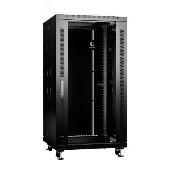 Шкаф монтажный телекоммуникационный 19дюймов напольный для распределительного и серверного оборудования 22U Cabeus SH-05C-22U60/60-BK