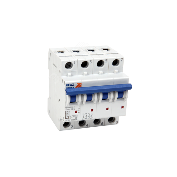 Выключатель автоматический четырехполюсный 40А K 6кА AC OptiDin BM63-4K40-ОМ4-РЕГ КЭАЗ 281847