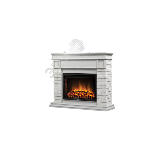 Портал для камина Bricks 30 из камня белый кирпич и белая эмаль Firelight Bricks 30 WW