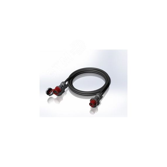 Удлинитель кабельный CEE63A/5P - CEE63A/5P IP67 XTREM H07RN-F 5G10 5м. AlpenBox 9000001