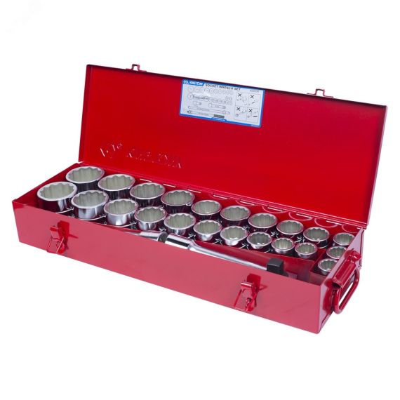 Набор торцевых головок с принадлежностями 3/4', двенадцатигранные, 22-50 мм, 7/8'-2', 26 п King Tony 6226CR