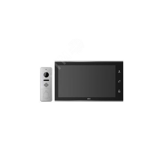 Комплект видеодомофона (вызывная панель -D400FHD и монитор -M4105AHD) CTV CTV-DP4105AHD B (чёрный)