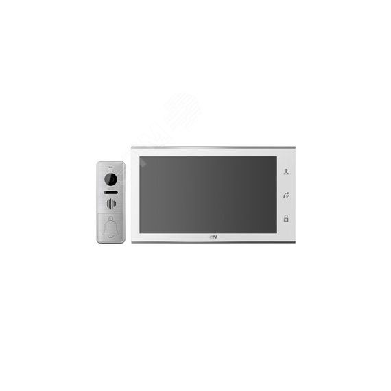 Комплект видеодомофона (вызывная панель -D400FHD и монитор -M4105AHD) CTV CTV-DP4105AHD W (белый)