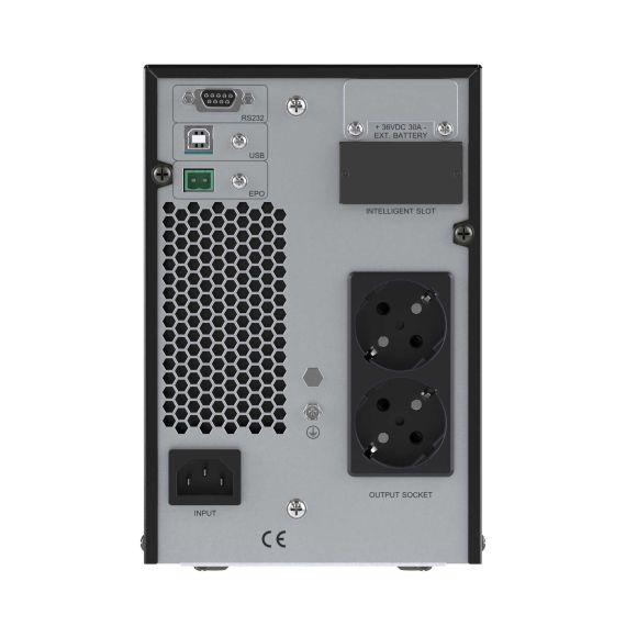 Онлайн ИБП ДКС серии Small Tower, 1000 ВА/900 Вт, 1/1, 2xSchuko, EPO,USB, RS-232, RJ45,  з/у 1А, 3x7Ач