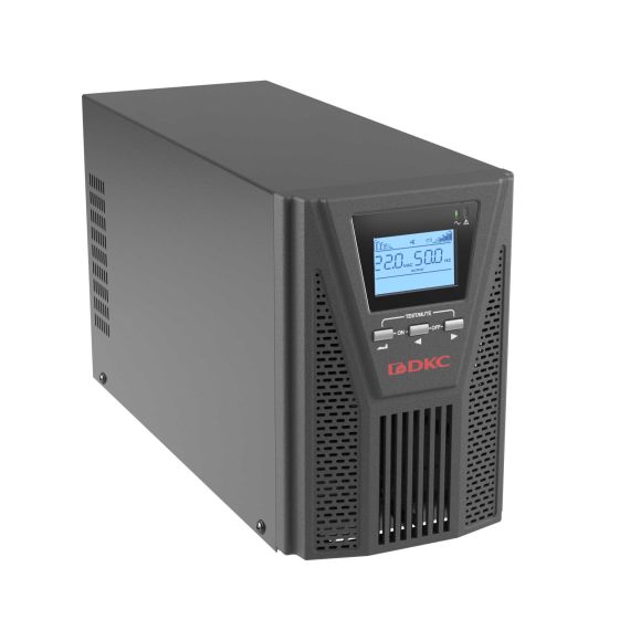 Онлайн ИБП ДКС серии Small Tower, 1000 ВА/900 Вт, 1/1, 2xSchuko, EPO,USB, RS-232, RJ45,  з/у 1А, 3x7Ач