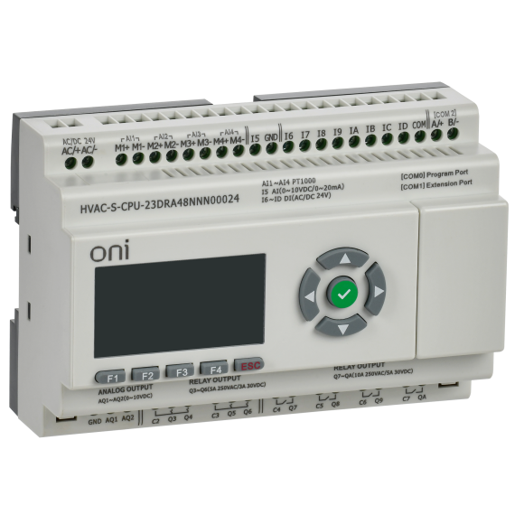 ПЛК HVAC S ЦПУ 8DI 8DO 1AI 4PT 2AO LED дисплей RS485 24В DC Расширяемая версия ONI