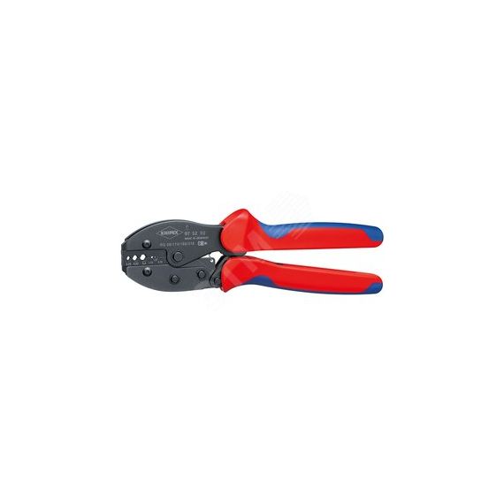 Пресс-клещи PreciForce коаксиальныйштекер BNC для RG 58 174188316 6 гнезд L=220мм черные двухкомпонентные рукоятки Knipex KN-975250