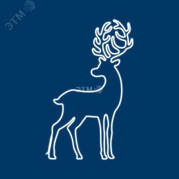 Фигура световая сказочный Олень из гибкого неона, 180х110 см, 2400 LED, свечение белый Neon-Night 501-315