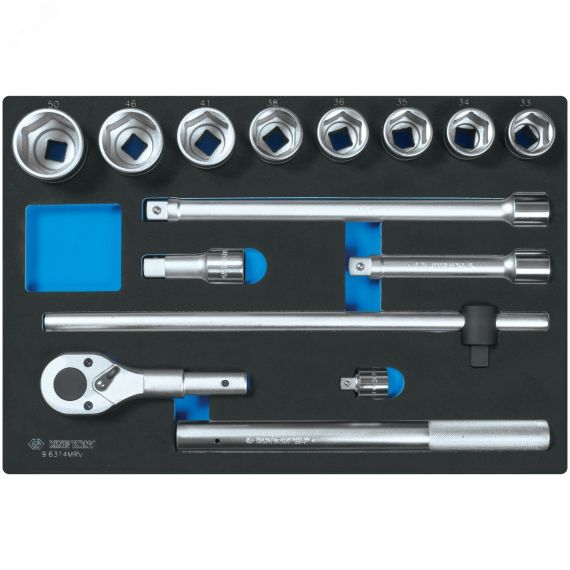 Набор торцевых головок 3/4' с принадлежностями, ложемент, 14 предметов King Tony 9-6314MRV