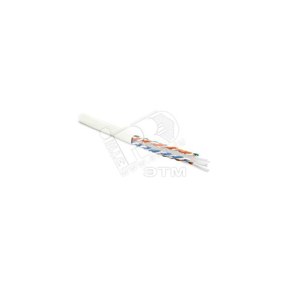 Кабель витая пара U/UTP категория 6 4 пары (23 AWG) одножильный (solid) с разделителем LSZH белый Hyperline 251949